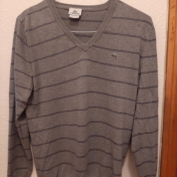 Lacoste stripped pull over sweater - Picture 1 of 3